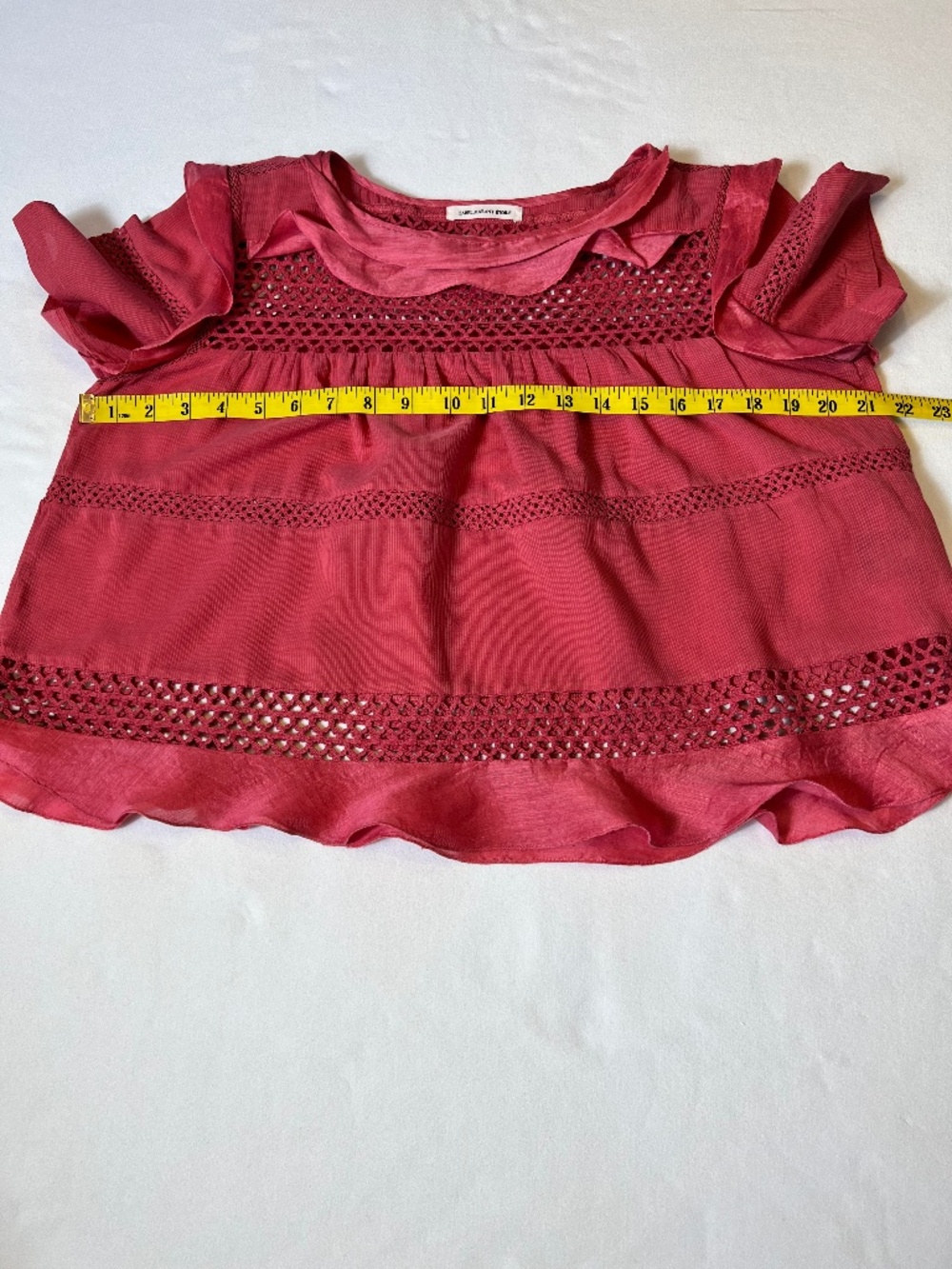 *FIRM PRICE* Isabel Marant Crocheted Lace and Ruffle Blouse - Picture 4 of 12